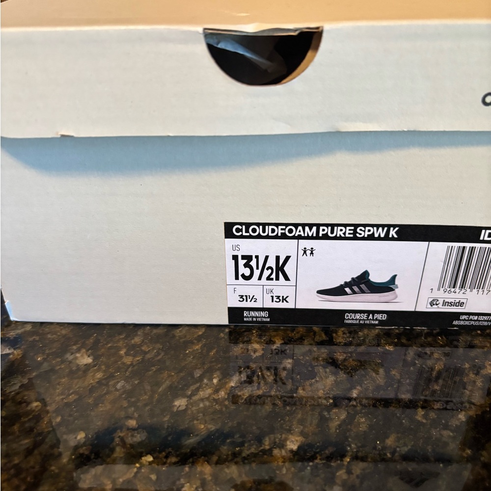 Adidas Cloudfoam Pure Kids Sneakers - Black and Teal
